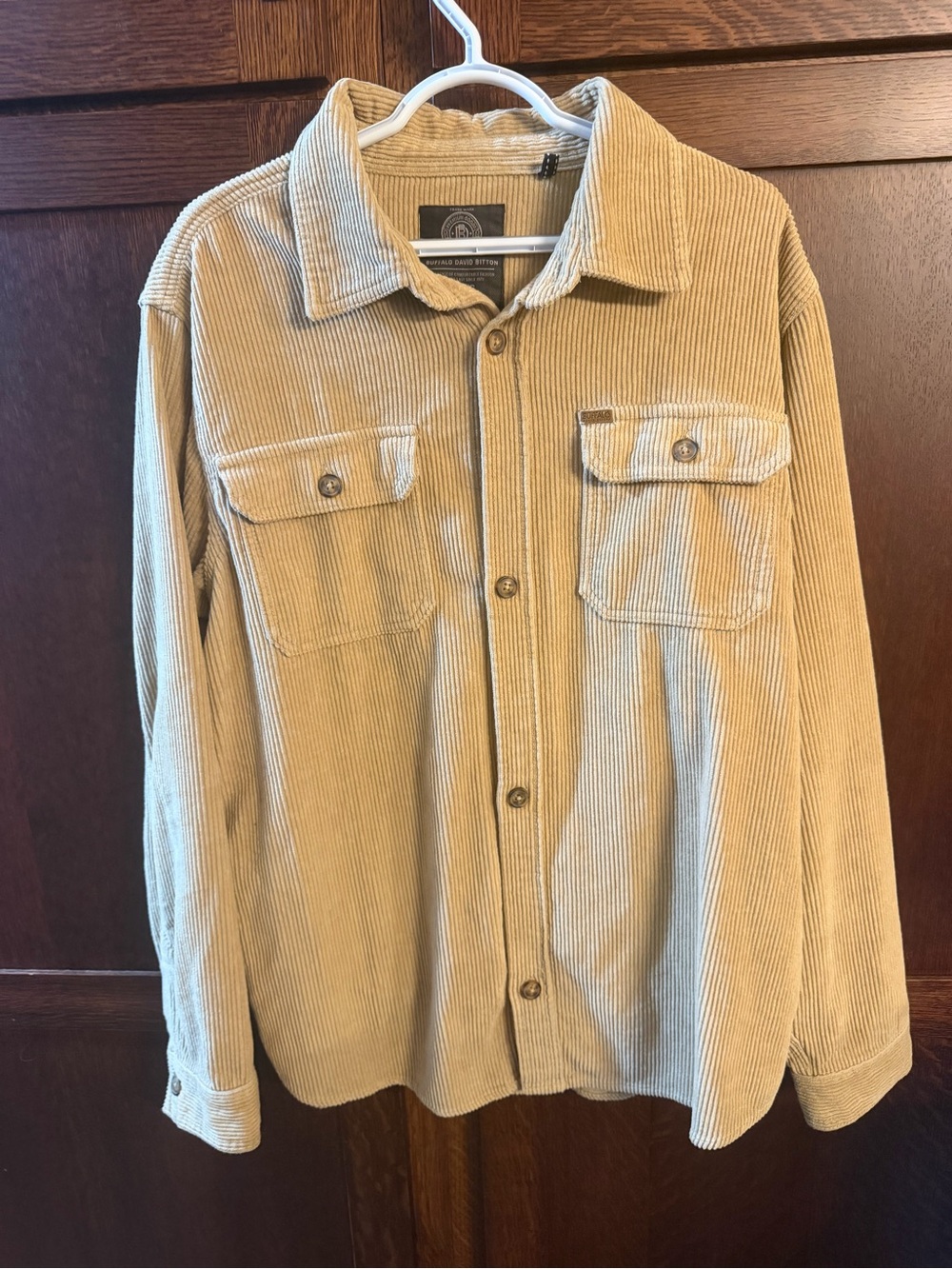 Buffalo David Bitton Men's Corduroy Shirt Jacket in Tan